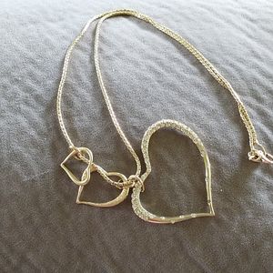 Beautiful 3 Heart Gold tone Necklace